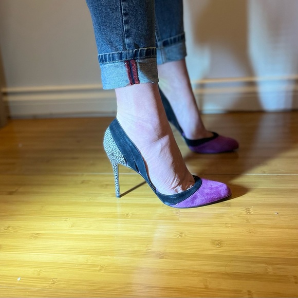 Enzo Anciolini sexy stilettos -purple and pony - Picture 4 of 4